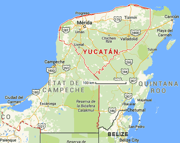 Carte yucatan